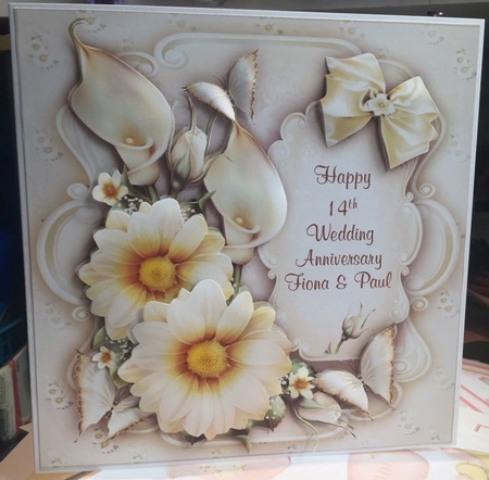 Cream Anniversary Wedding Card Mini Kit by Kym Barry