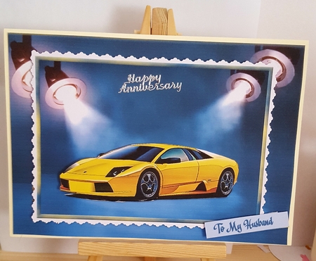 Lambougini Car Decoupage Various Male Card by Kym Pendered
