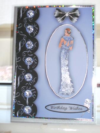 Pretty in Blue A5 Step by Step Card Front by Kym Pendered