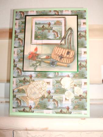 Fishing Topper with Matching Background by Kym Pendered