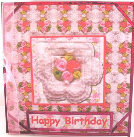 Knitted Flower Quick Card with Pyramid by Kym Pendered