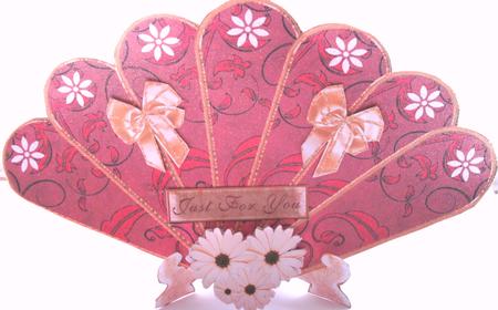 Red Fan & Stand Card by Kym Pendered