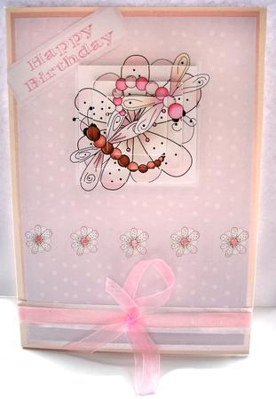 Flower and Dragonfly Card Front by Kym Pendered