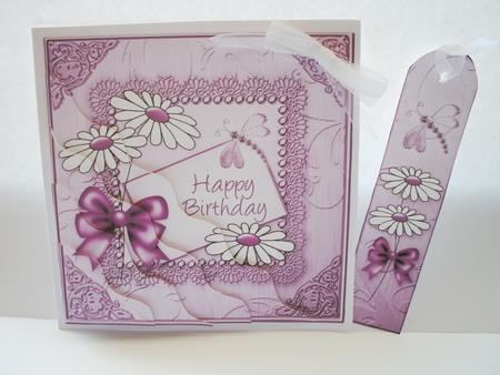 Daisies on metallic lace  - Wavey Corner Stacker by Kym Pendered
