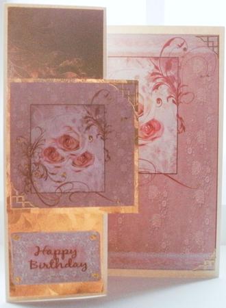 Peach Roses in a Floral Swirl Frame by Kym Pendered