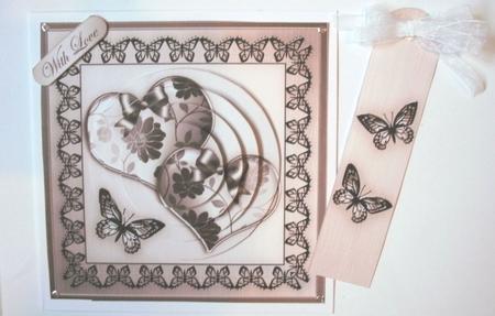 Elegant Romance Quick Card with Circle Pyramage Topper by Kym Pendered