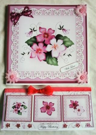 Pretty Viola 8 x 8 Quick Card Topper by Kym Pendered