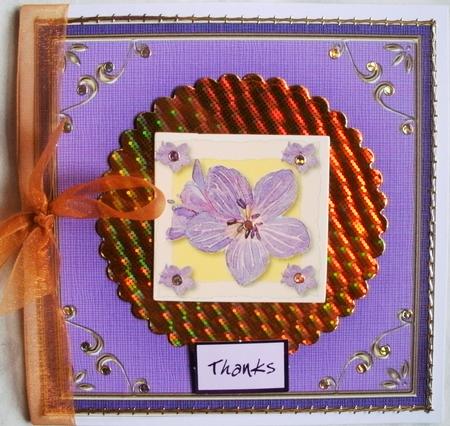 Square 'gold Metallic Frame' Card Front or Insert by Kym Pendered