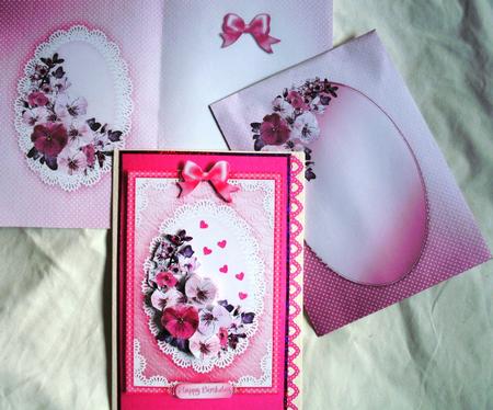 A5 Spring Flowers and Lace Kit with 3D Decoupage by Kym Pendered