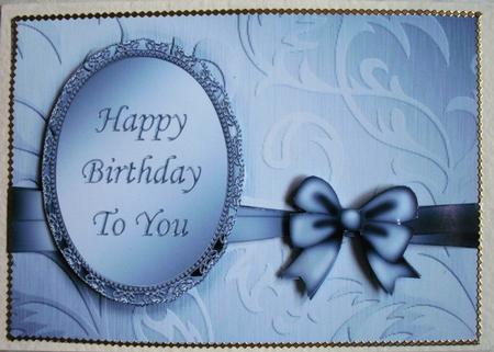 A5 Elegant Metallic Greeting Quick Card with 3D Decoupage by Kym Pendered