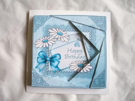 Daisies on Metallic Lace Twisted Spiral Side Stacker by Kym Pendered