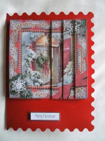 Christmas Welcome Door Snow 5inch Straight 2 Side Stacker by Kym Pendered