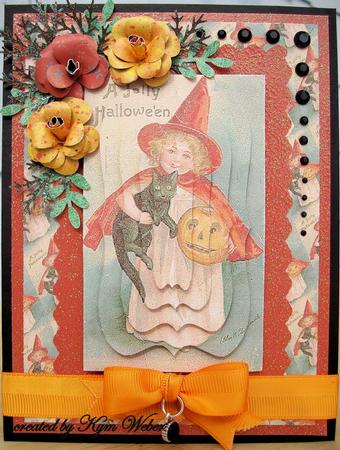 Vintage Halloween Girl Pyramid Sheet by Kym Weber
