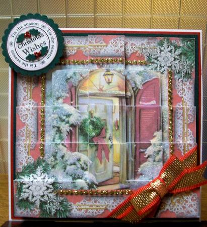 Christmas Welcome Door Snow All 4 Rounded Corner Card Front by Kym Weber