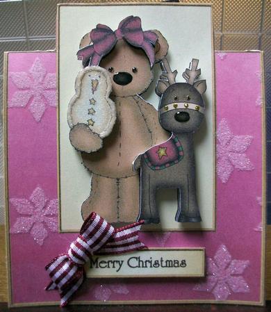 Christmas Bear Over the Edge Card by Kym Weber