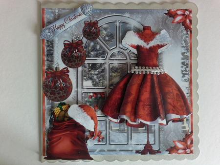 The Christmas Dress Window Card Front Kit by Laine HADLOW