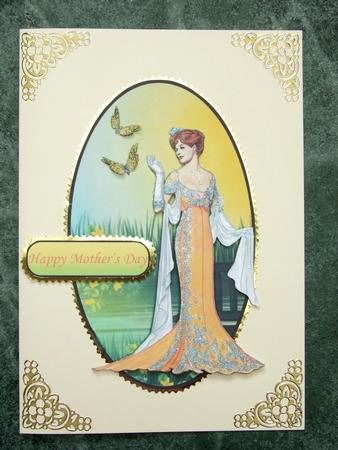 Vintage Lady with Butterflies Decoupage by Laraine Spink