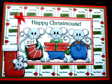 Happy Christmouse! Very Cute! by Laraine Spink