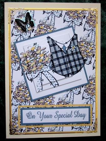 Wedding Card Front with Pyramid Topper by Laraine Spink