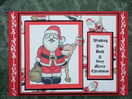 Santa Doodles and Rudolf by Laraine Spink