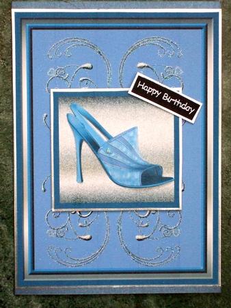 Lilac and Blue Fashion Shoe by Laraine Spink
