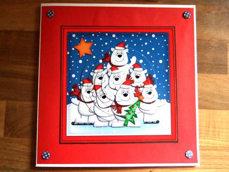 Xmas Polar Bears Circle Pyramage Topper by Laraine Spink