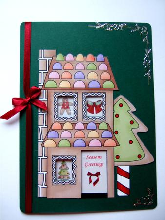 Gingerbread House Card - Shaker - Topper by Laraine Spink