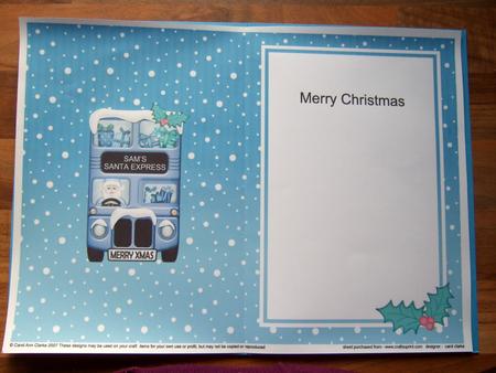 Xmas Santa Express A5 Sam Matching A5 Insert by Laraine Spink