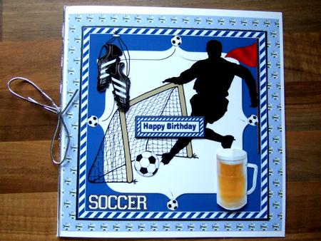 8x8 Football and a Pint Blue and White by Laraine Spink