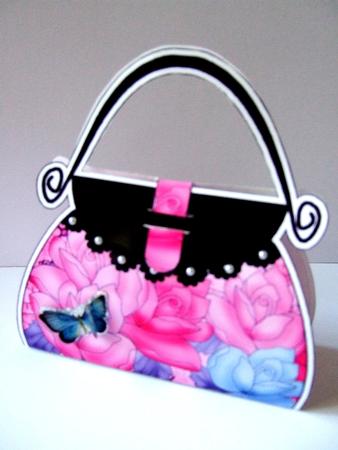 Time for Roses Handbag Shaped Treat or Favour Box Mini Kit by Laraine Spink