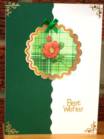 Scallops and Red Flower Circle by Laraine Spink