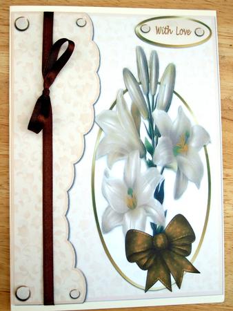 Lilies with Scalloped Overlay by Laraine Spink