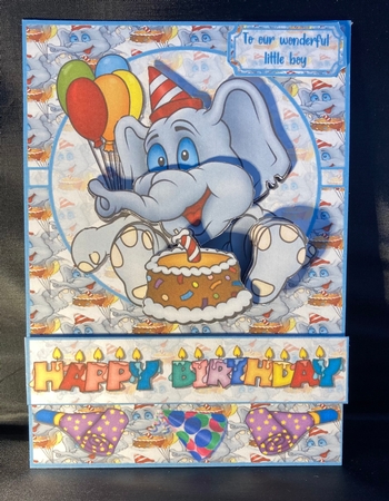 Elephant birthday wishes 5x7 by Laura Inglis