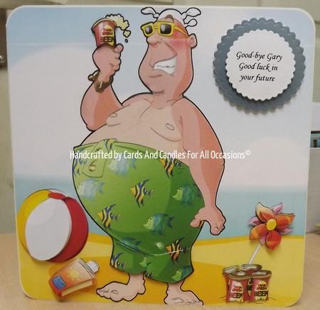 Beer and Beach Dude 8x8 Quick Card by Laura Jane Quick