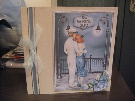 Faraway Places 1 - A5 card front with decoupage. by Laura Macfadyen