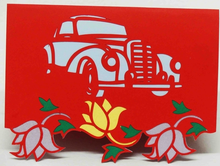VINTAGE CAR FLORAL 2 by Laura Nicholls