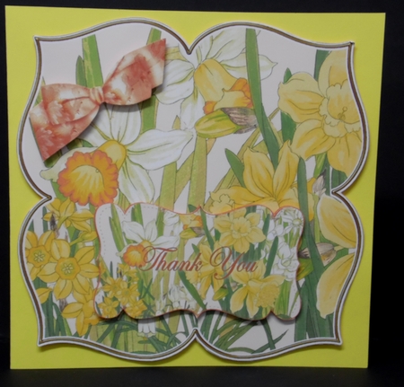Daffodils Thank You 8in Large Blooms Fancy Topper by Laura Nicholls