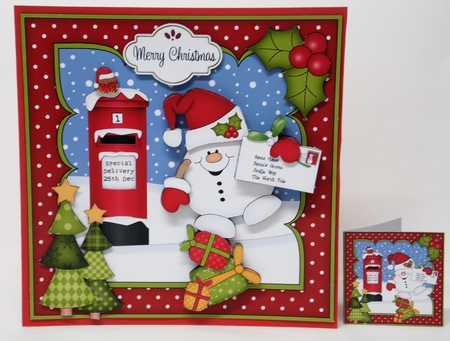 8x8 Christmas Snowball Sam's Letter for Santa 3D Decoupage by Laura Nicholls