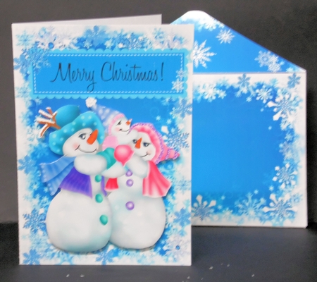 Big Snowman Family Decoupage Card Kit by Laura Nicholls