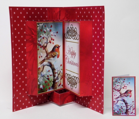 Red Robin Happy Christmas Double Fold 3D Card Minikit by Laura Nicholls