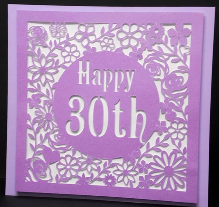 Lovely 30th Birthday square floral topper by Laura Nicholls