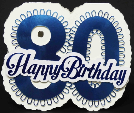 80th Scalloped Layered Card by Laura Nicholls
