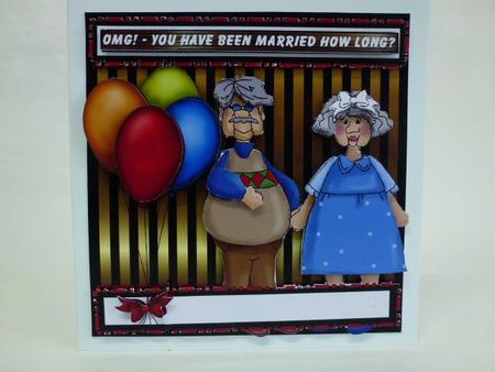 Omg! You Have Been Married How Long? Fun Decoupage Card by Laura Nicholls