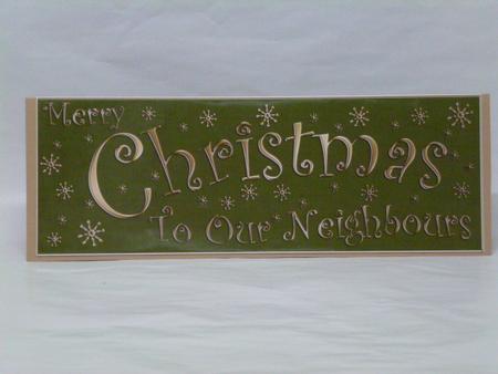 Large Dl Merry Christmas Neighbours Quick Cut and Fold Card by Laura Nicholls
