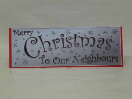 Large Dl Merry Christmas Neighbours Quick Cut and Fold Card by Laura Nicholls