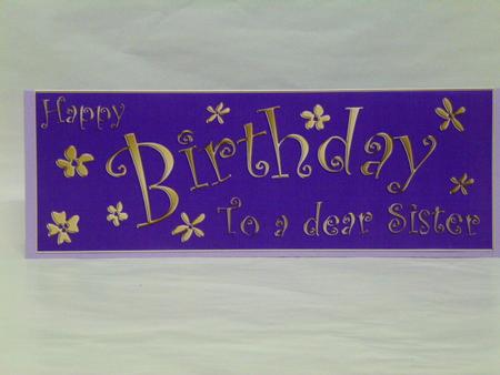 Large Dl Birthday Sister Quick Cut and Fold Card by Laura Nicholls