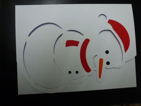 OVER THE EDGE SNOWMAN CHRISTMAS CARD by Laura Nicholls