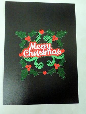 Christmas Holly Wreath by Laura Nicholls