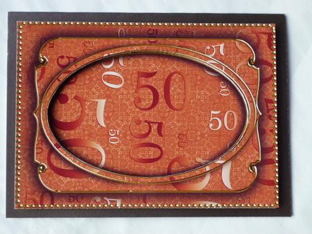 Burnt Orange 50th Birthday 7x5in Shaker Frame and Base by Laura Nicholls