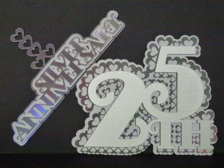 3D 25th Shaped Cardtopper and Sentiments by Laura Nicholls